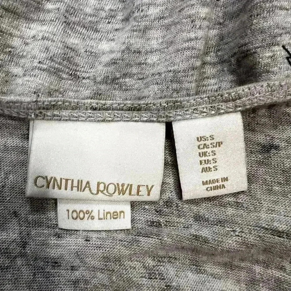 Cynthia Rowley 100% Linen Martini Tank Top Grey S - Picture 3 of 7